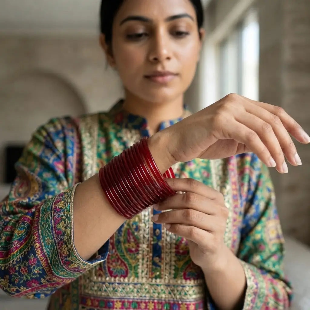 Simple Red Chura Set