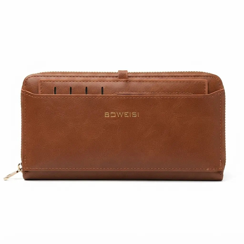 Premium Multi-Compartment Unisex Leather Zip-Around Wallet