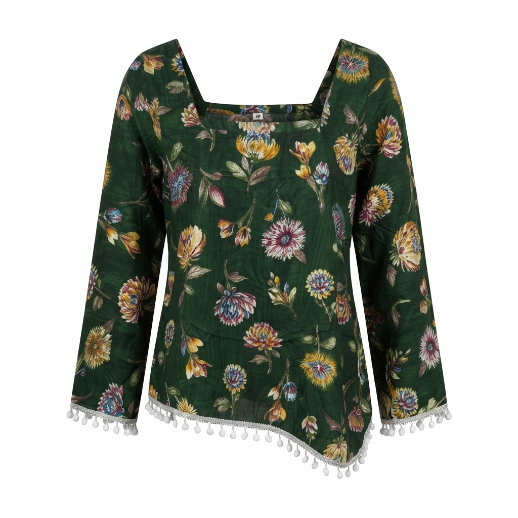 Charms Short Green Kurthi – Ladies Kurthi