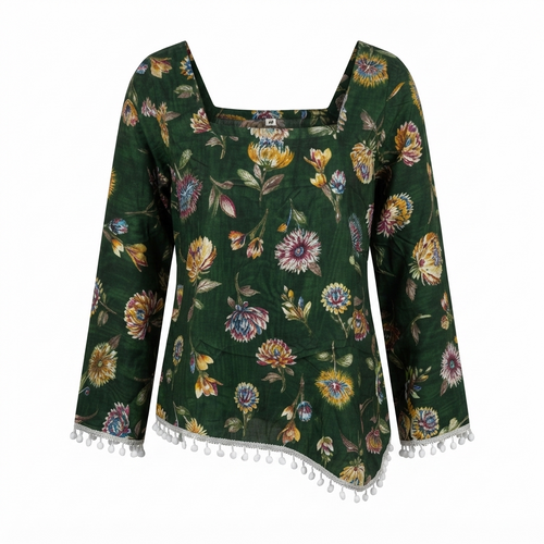 Charms Short Green Kurthi – Ladies Kurthi