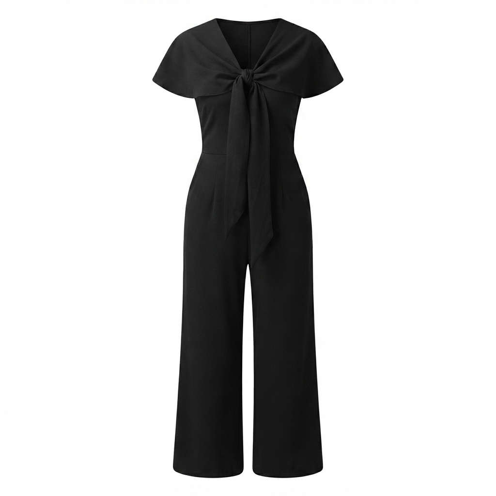 Versatile 4-in-1 Convertible Neckline Jumpsuit - Size XS to M