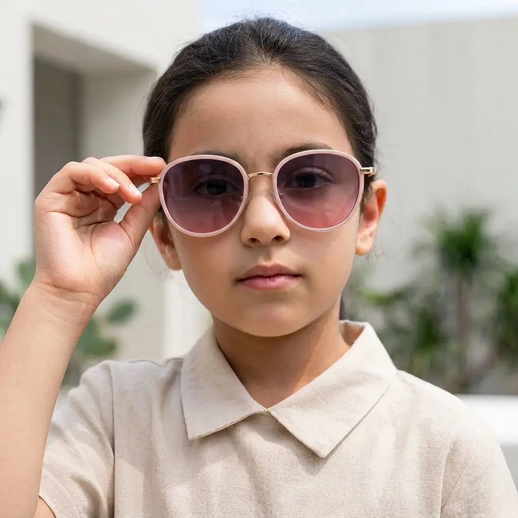 Pink Oversized Girls' Sunglasses UV400 – Kids Party & Prom Eyewear