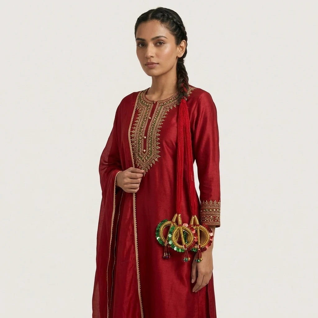 Traditional Red Thread Lacha Hair Dori in Qatar
