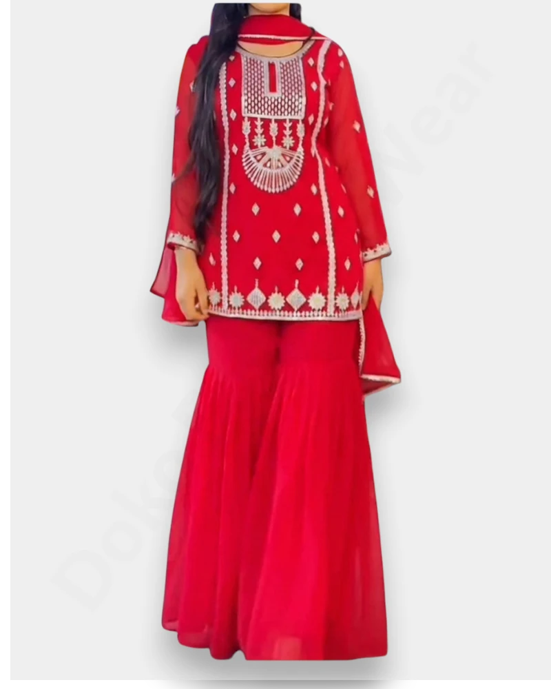 Gharara Set Full Sleeve Elegant Ladies Kurthi| Size Large