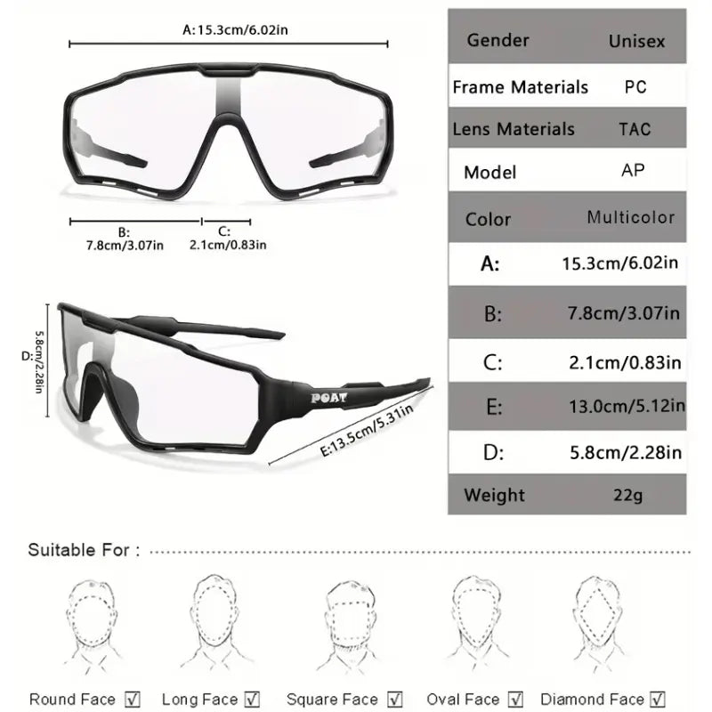 Men's & Women's Photochromic Cycling Sunglasses | Outdoor Sports Eyewear
