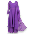 Elegant Anarkali Gown Set with Palazzo & Dupatta