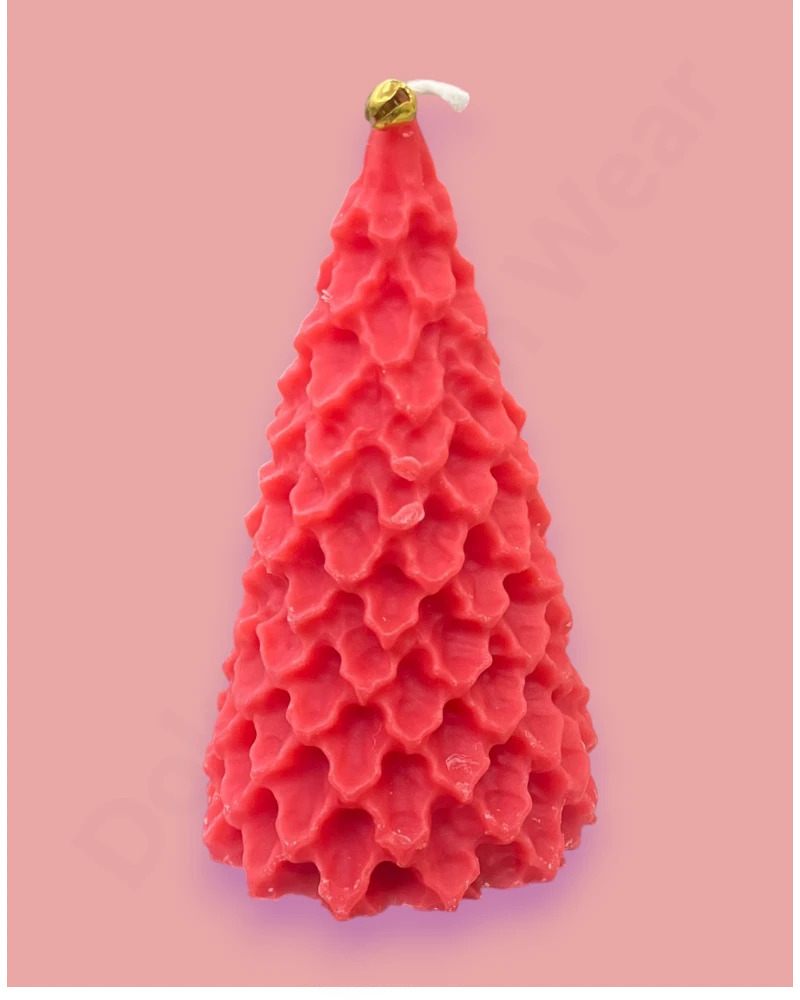 Pine Tree -long( Red) Handmade Candle