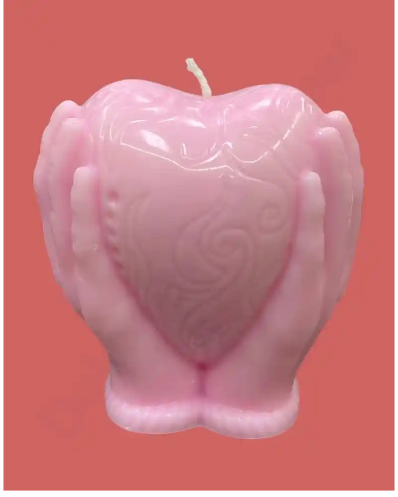 Heart in hand Handmade Candle