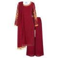 Red Sharara Kurti Set - Size 38