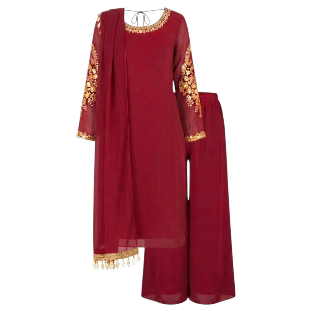 Red Sharara Kurti Set - Size 38