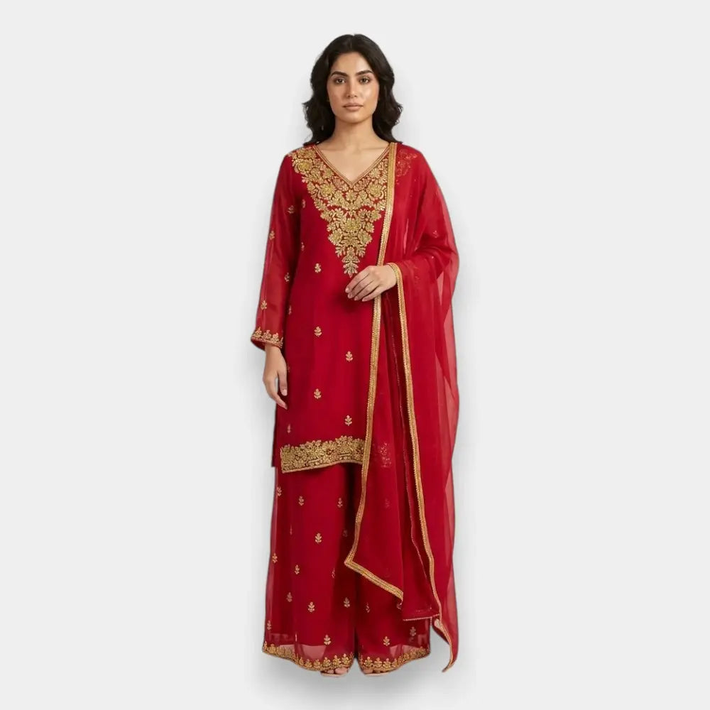 Women's Full Sleeve Kurti Sharara Set