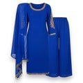 Embroidery Work Blue Sharara Kurti Set