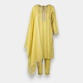 Ladies 3-Piece Kurti Set – Striped Geometric Ethnic Wear