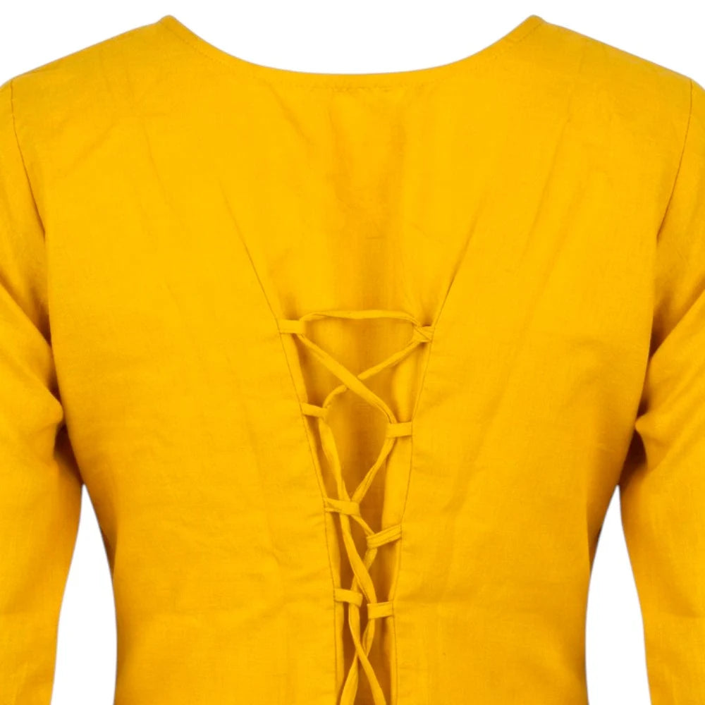 90's Mustard Yellow 3-Piece Kurti Sharara Suit