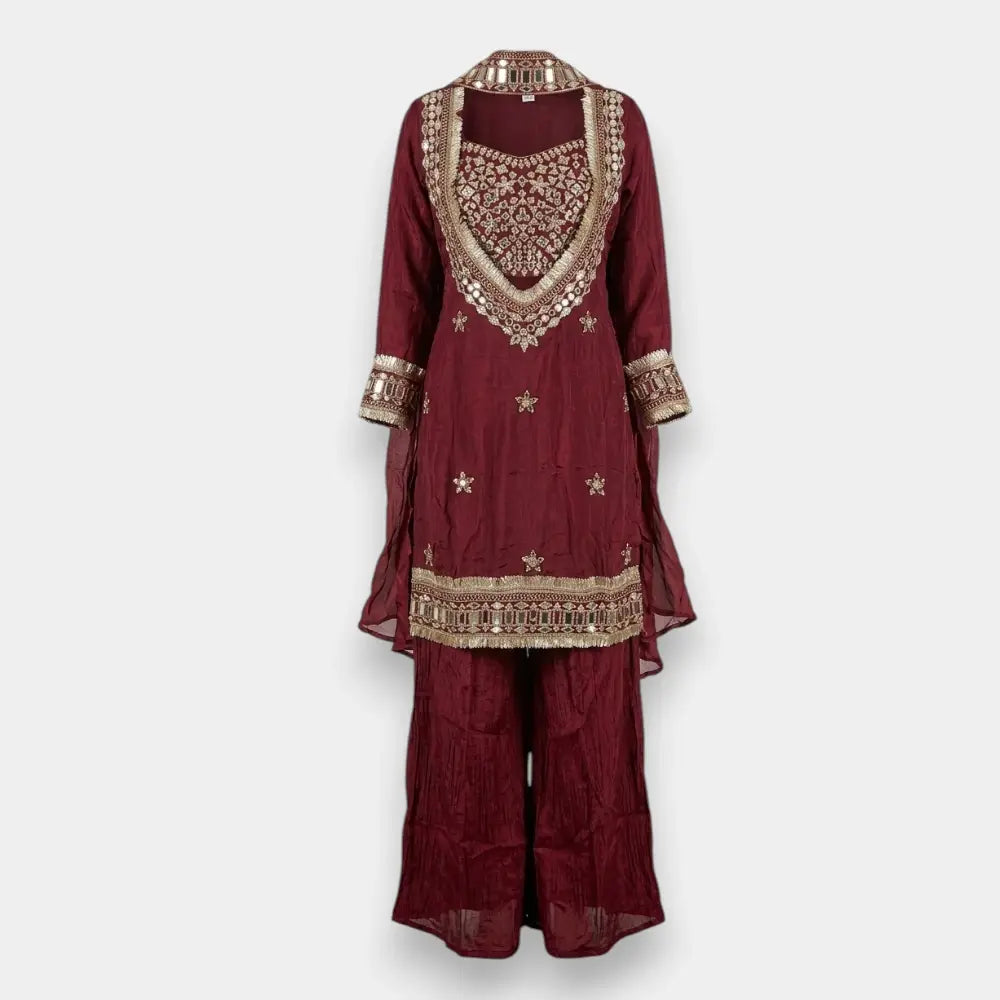 Mirror Work Kurti with Lace Border – Size M