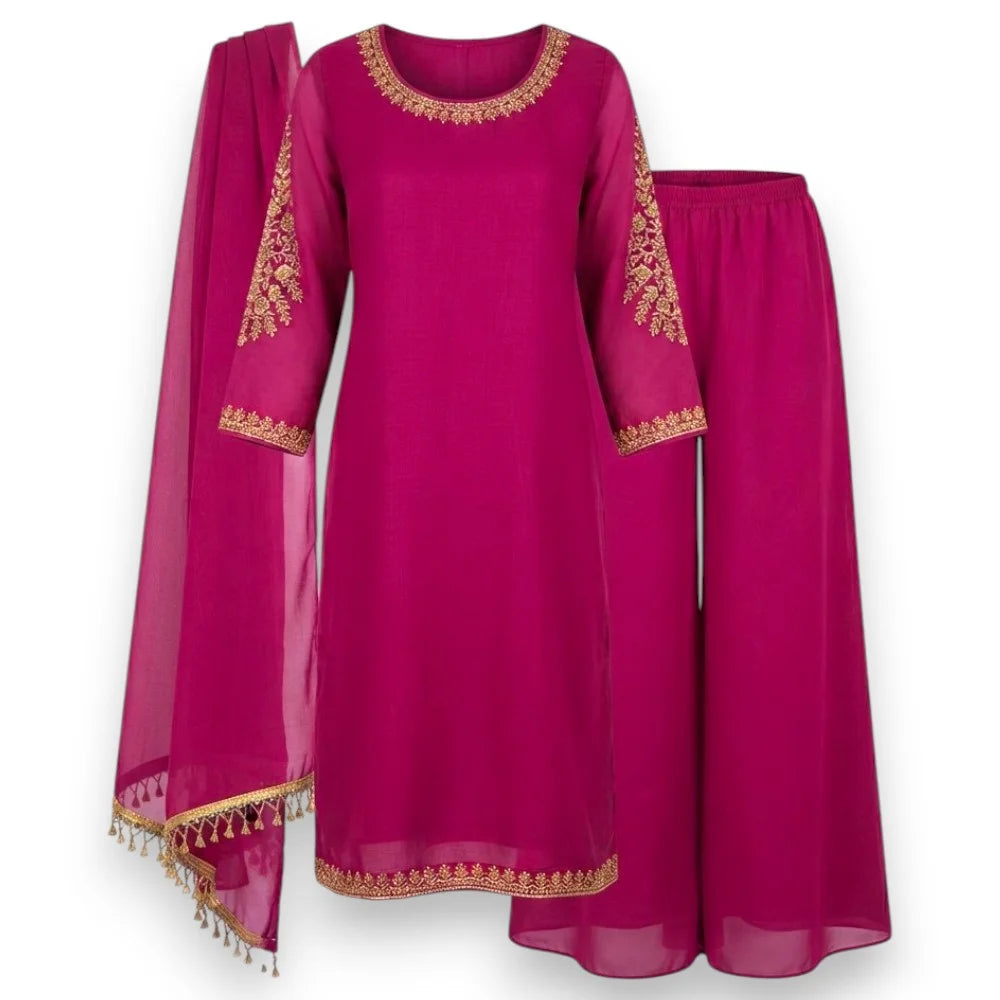 Embroidery Sharara Kurti Set – Ladies Ethnic Wear