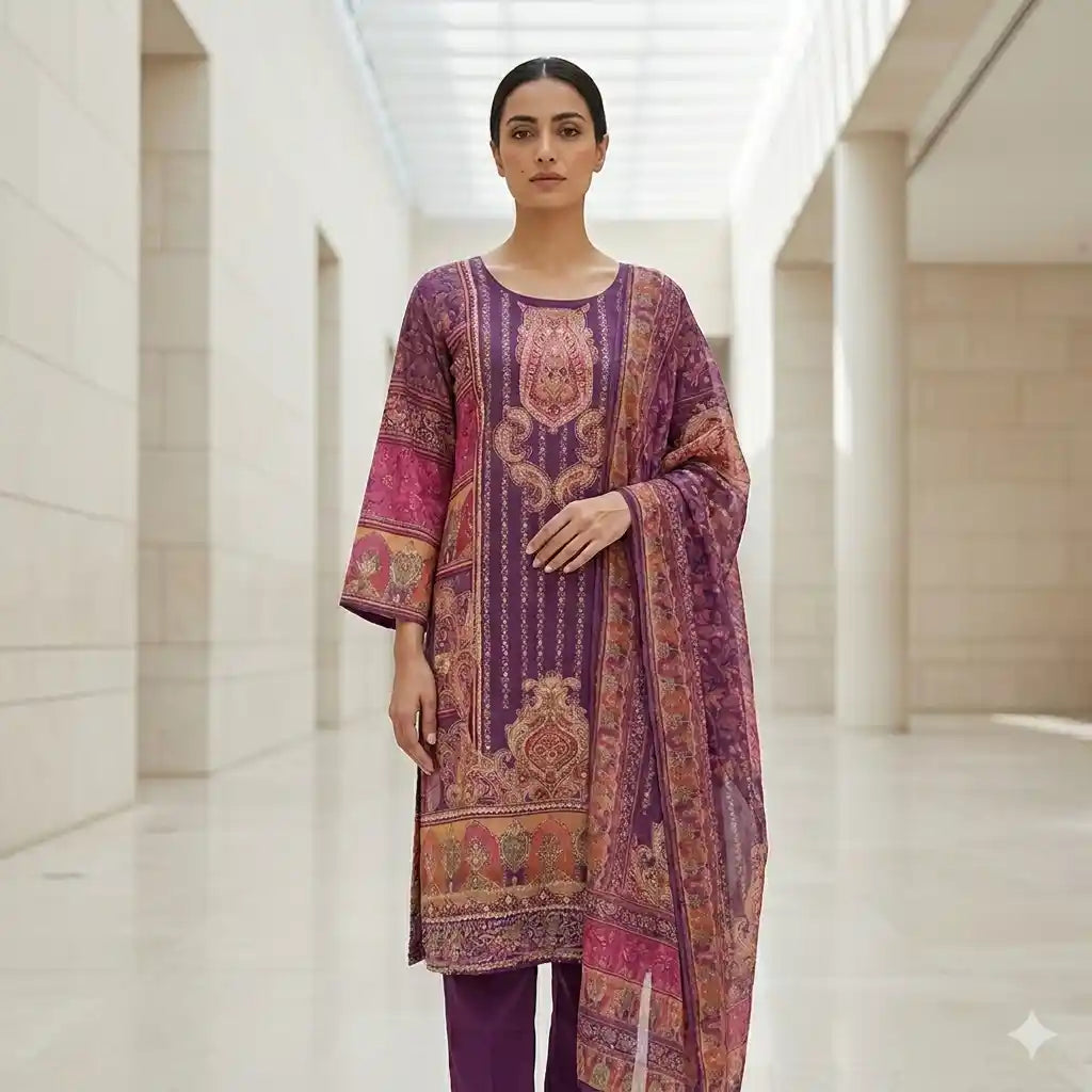 Ladies 3-Piece Kurti Set – Stylish Ethnic Wear - XXL