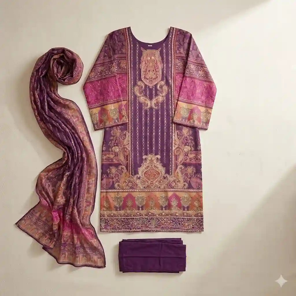 Ladies 3-Piece Kurti Set – Stylish Ethnic Wear - XXL