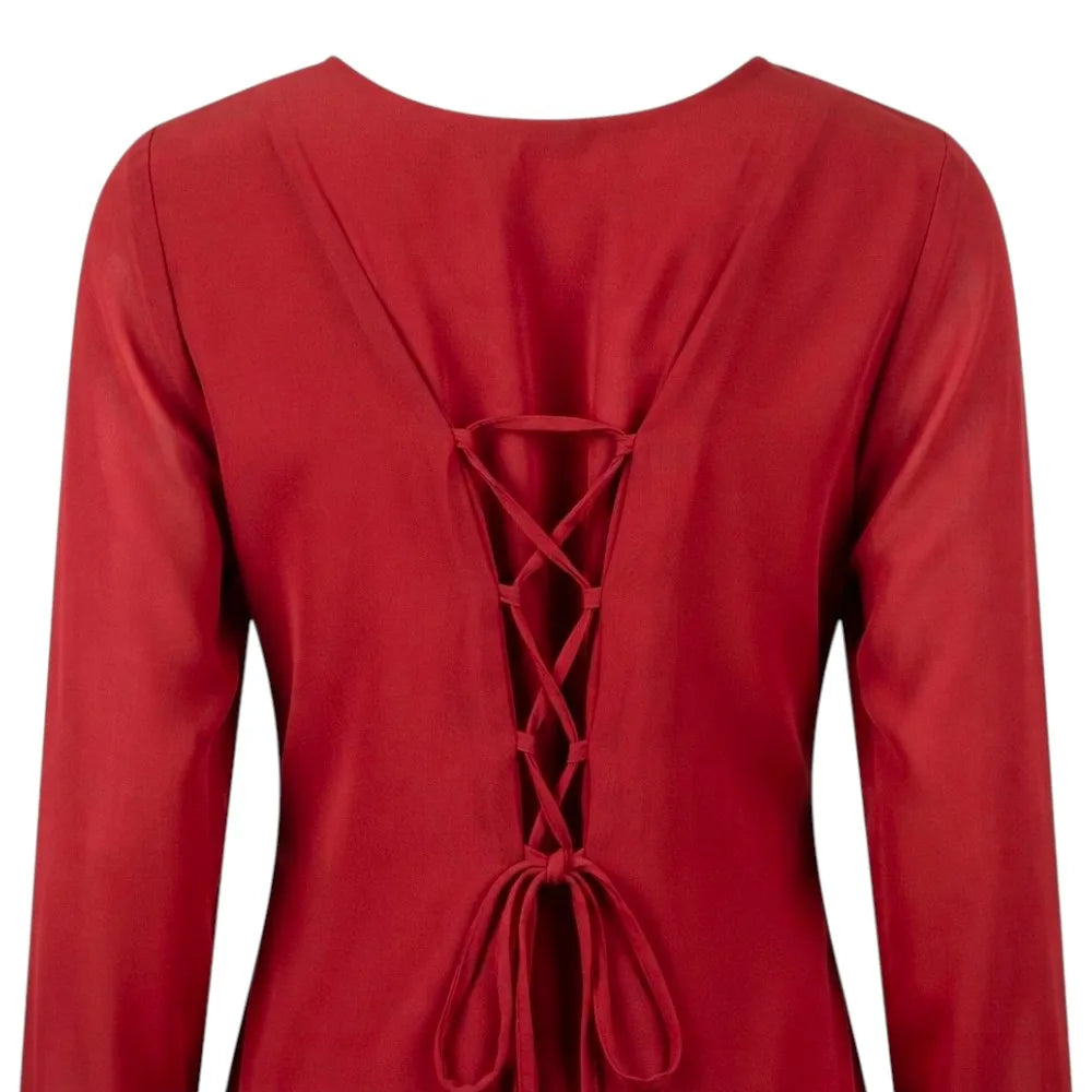 90's Red 3-Piece Kurti Sharara Suit