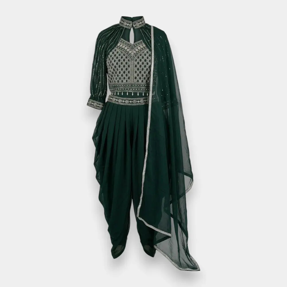 Ladies 3-Piece Kurti Set – Block Print Traditional Wear - XL