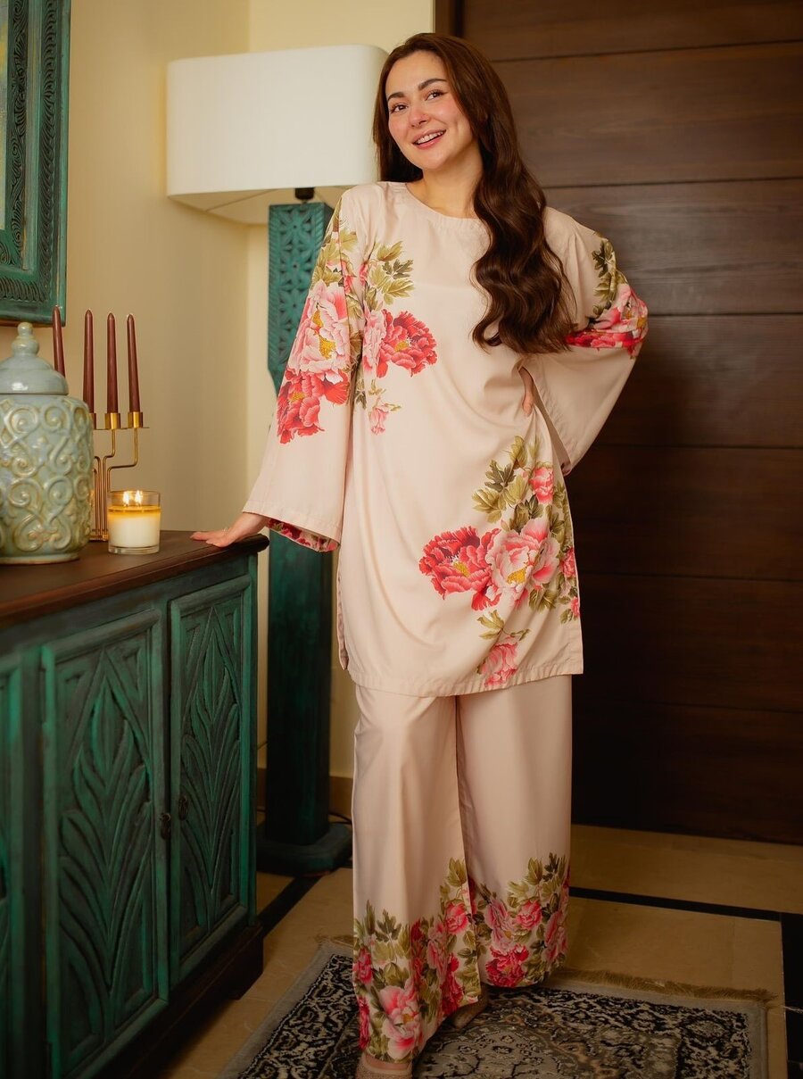 Crepe Digital Print Work Top & Plaza Set