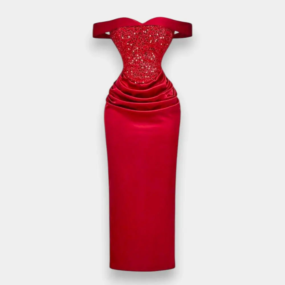 Long Off Shoulder Dress Dresses & Gowns- Size Large