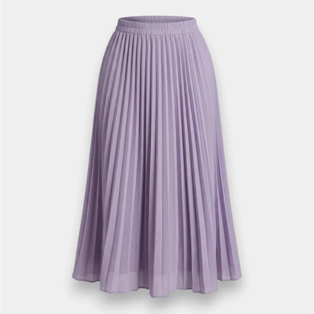 Pleated Chiffon Skirt for Women – Flowy & Elegant - Free Size
