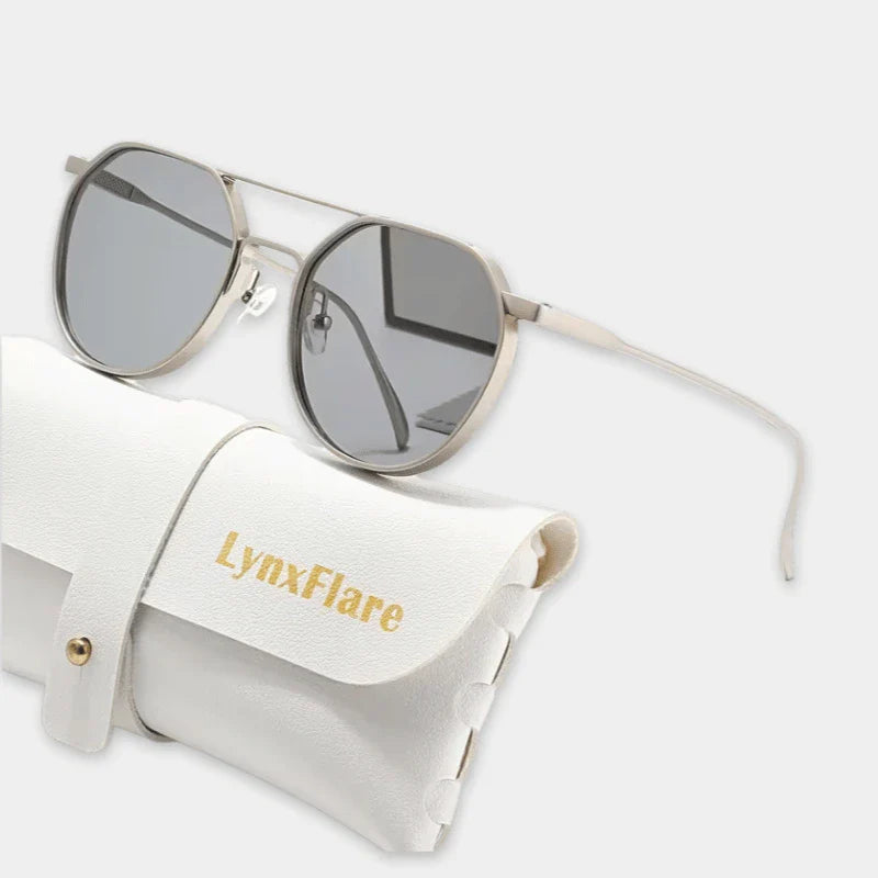 Lynxflare Titanium Gray Sunglasses | Light Luxury Polygon Metal Frame
