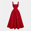 Women's Red Vintage Midi Dress