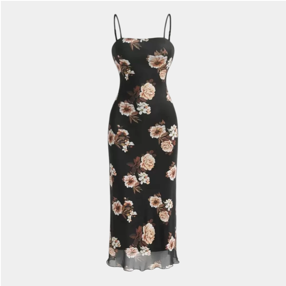 Women's Floral Print Summer Midi Dress