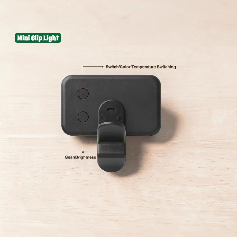 Mini Clip LED Light Type-C Rechargeable 3 Brightness Levels