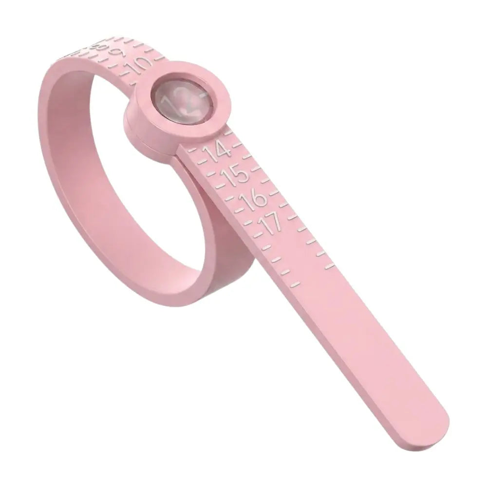 Ring Sizer Measuring Tool | Sizes 1–17 USA | Reusable Finger Size Gauge | Jewelry Sizing Tool | Pink