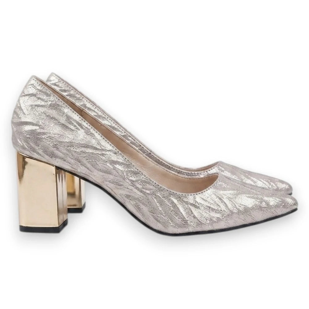 Party Wear Shimmer Heeled Shoes – Size 38