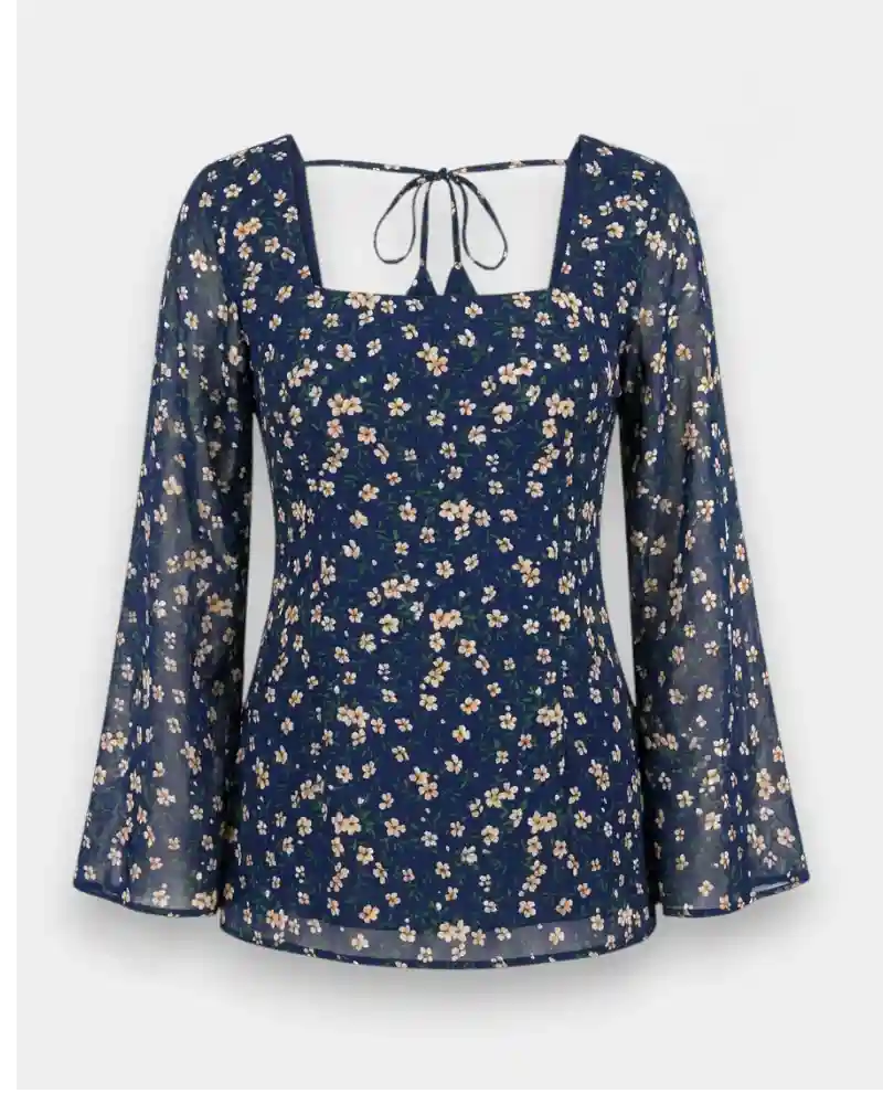 قميص قصير من الشيفون للنساء - أزياء نسائية فاخرة