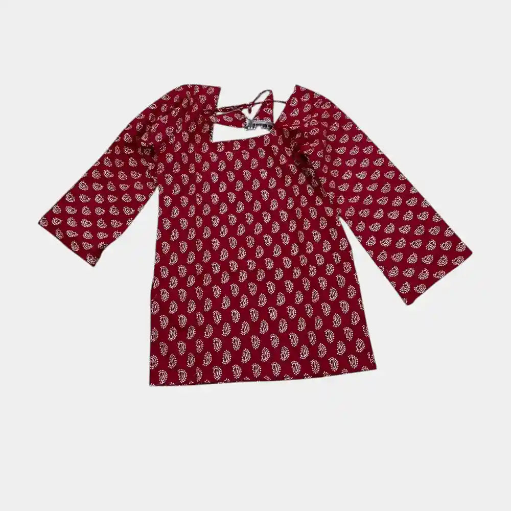 Ladies Short Kurti with Long Sleeves – Ethnic Wear