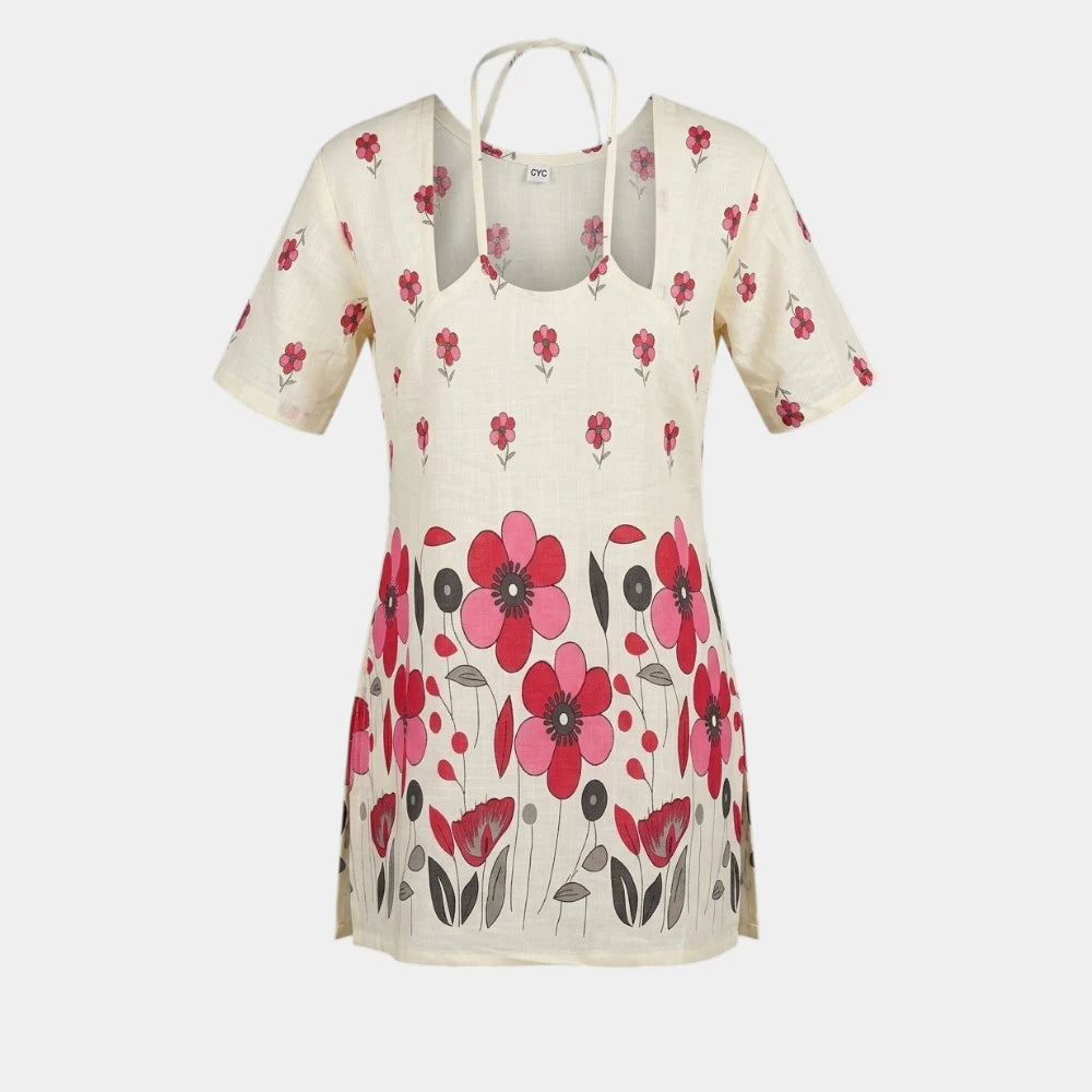 Ladies Short Kurti with Half Sleeves – Ethnic Wear