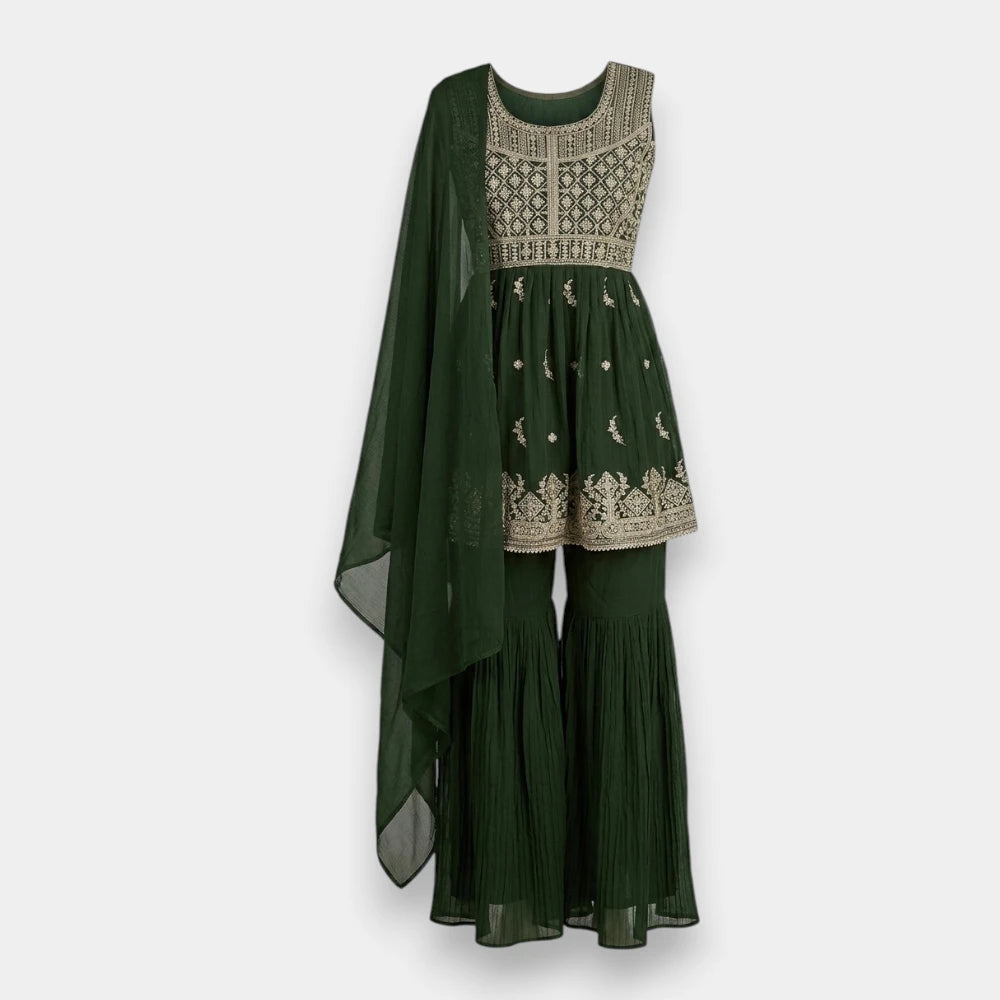 Ladies 3-Piece Kurti Set – Solid Colour Everyday Wear - S