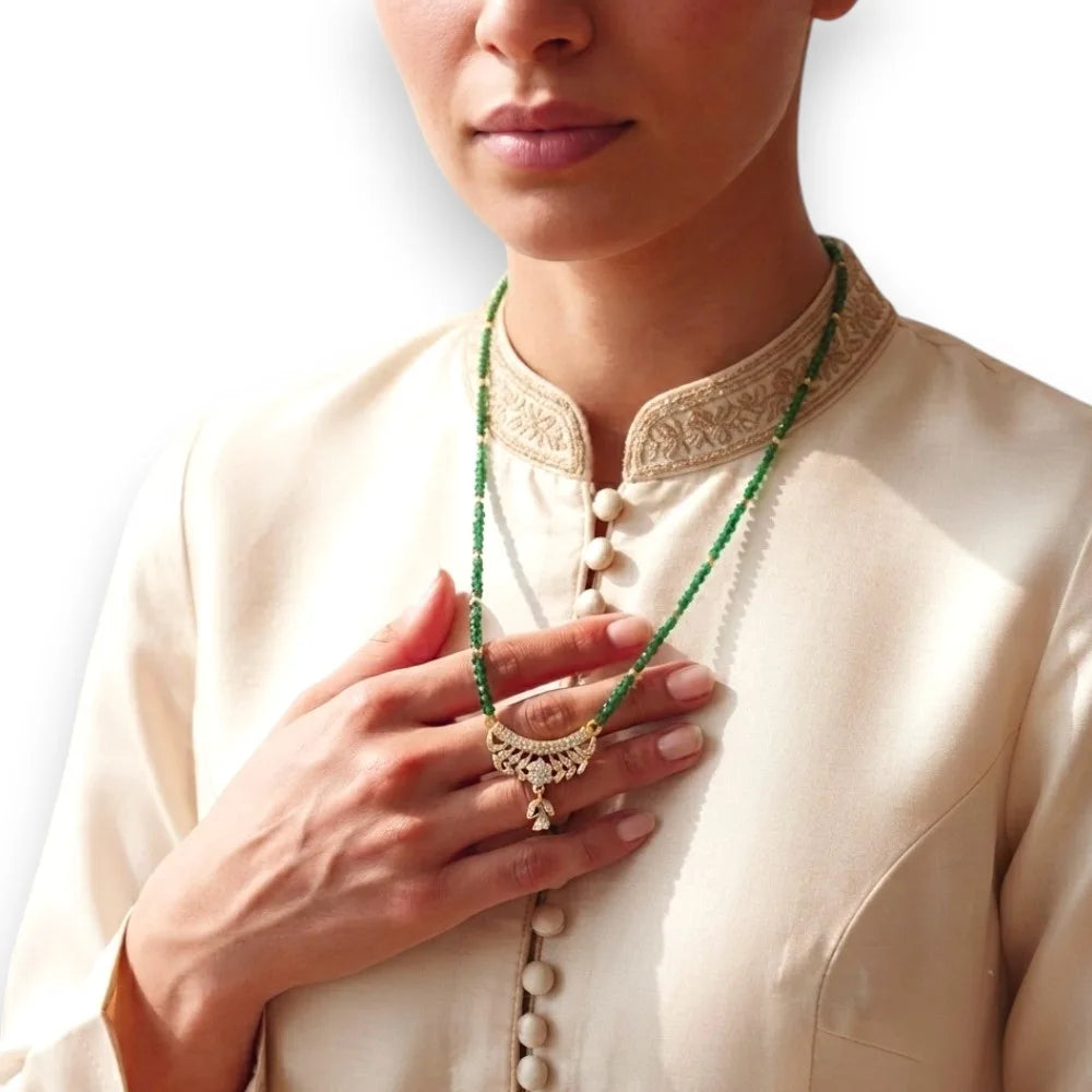 Traditional Mangalsutra with Gold Pendant