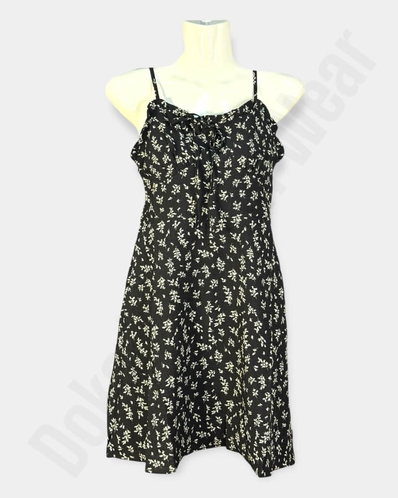 Floral Fit and Flare Dress, Spaghetti Strap Floral Mini Dress For Summer