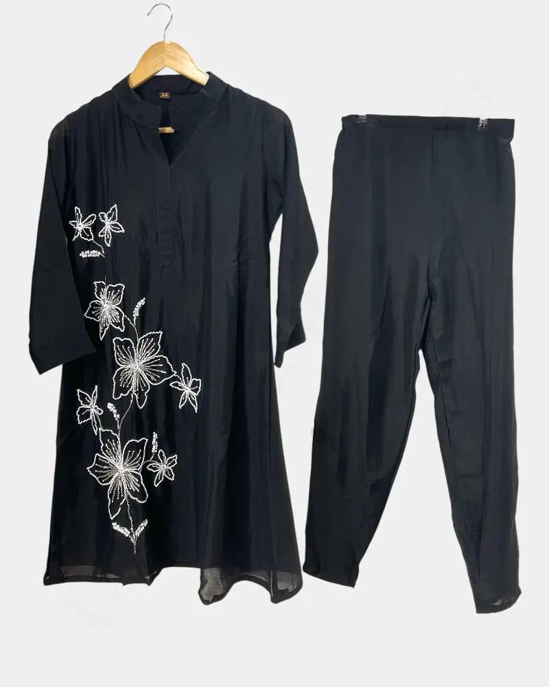 Women Co-ord Set – Black Color | Ladies Kurthi | Size M