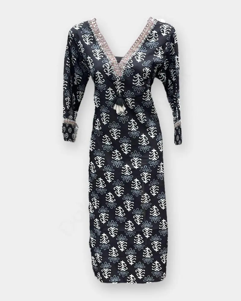 Women Kurthi Top – Black Color | Ladies Kurthi