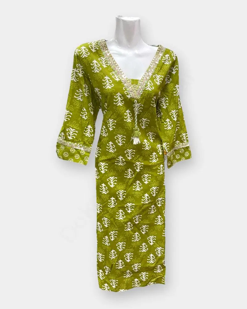 Women Kurthi Top – Green Color | Ladies Kurthi