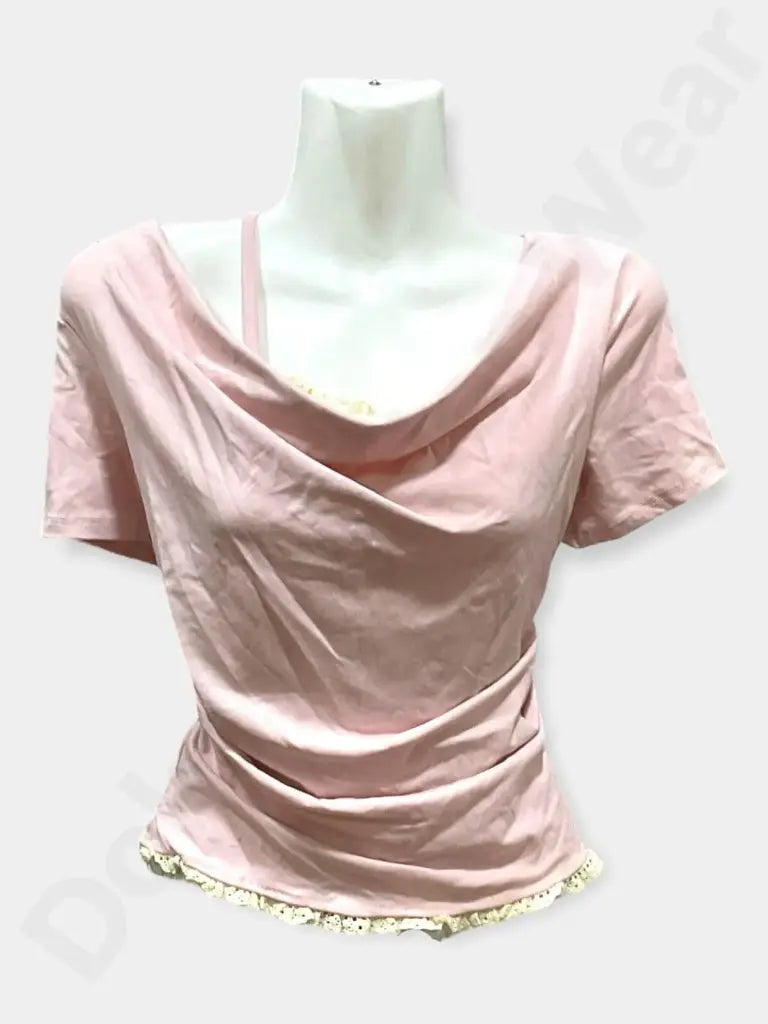 Cowl Neck Short Sleeve T-shirt