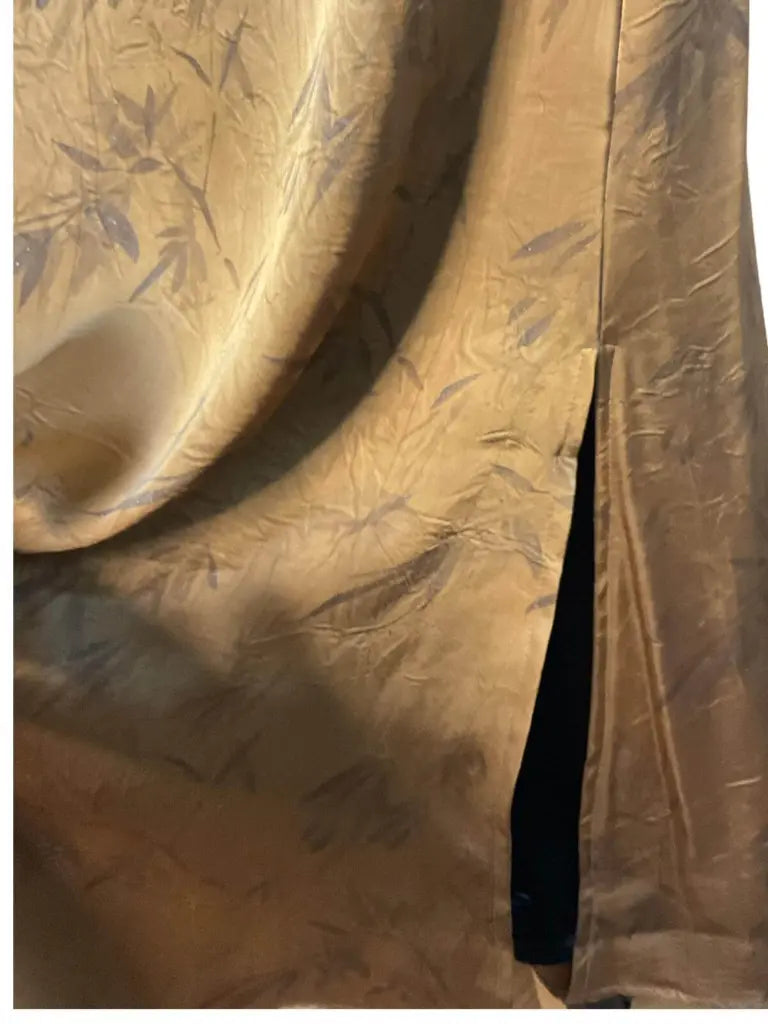 Mulberry Silk Satin Slip Skirt – Tan Midi Skirt for Fall Trends & Basic Outfits