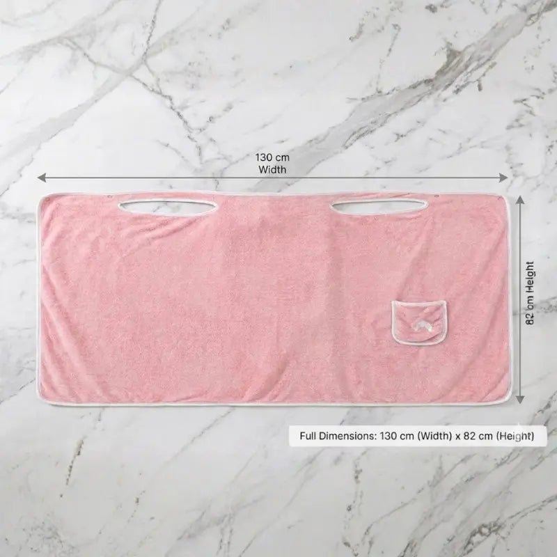 Soft Coral Bath Towel with Pocket