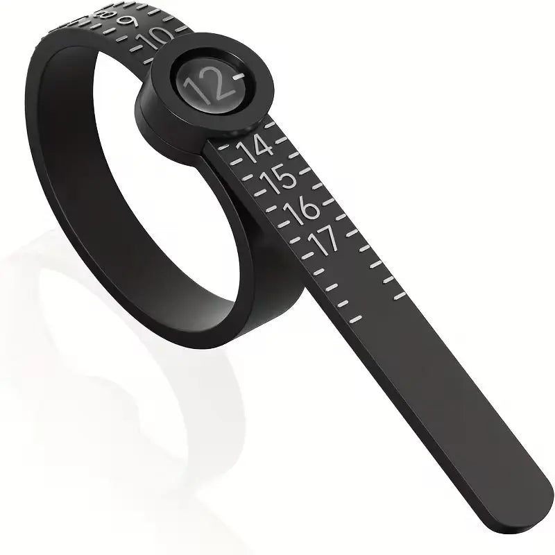 Ring Sizer Measuring Tool | Sizes 1–17 USA | Reusable Finger Size Gauge | Jewelry Sizing Tool | Black