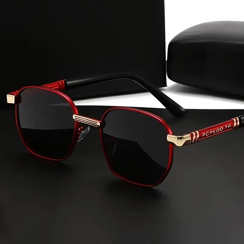 Small Frame Oval Sunglasses for Women | UV400 Protection | Golden Hinge | Fashionable Business Eyewear