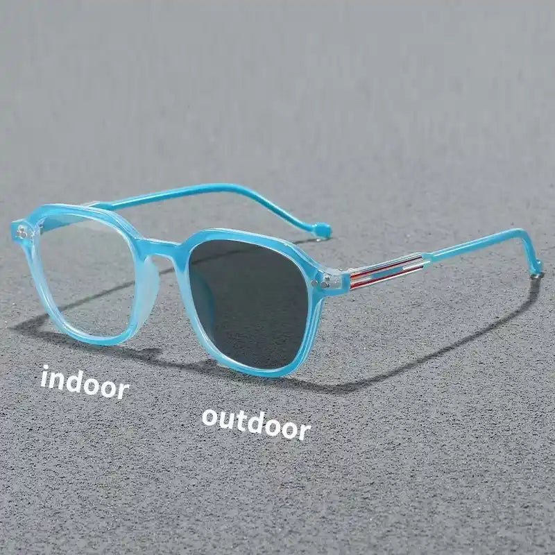 Blue Square Frame Kids' Photochromic Sunglasses UV400 – Boys & Girls Eyewear