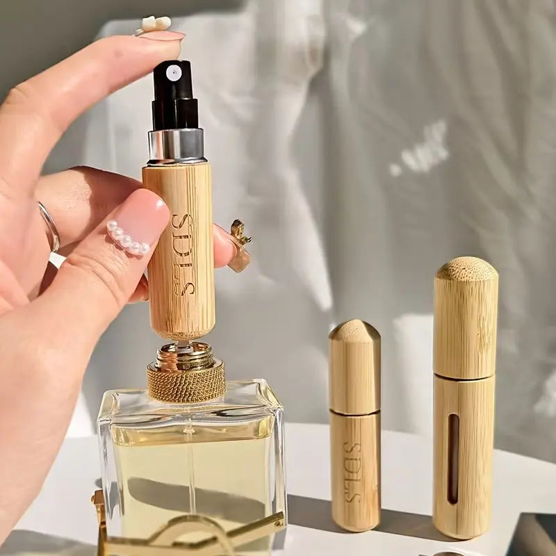 8ml Bamboo Shell Perfume Dispensing Spray Bottle – Bottom Fill, Pack of 2
