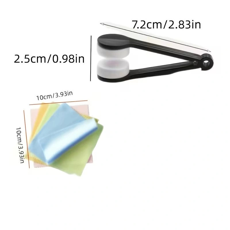 Eyeglass Cleaning Brush Set – 2 Brushes + 3 Microfiber Cloths